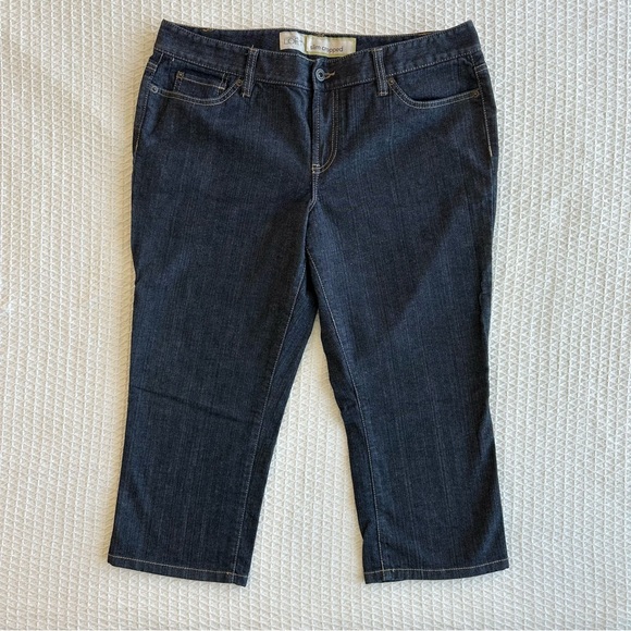 LOFT Denim - Ann Taylor LOFT slim cropped dark wash jeans